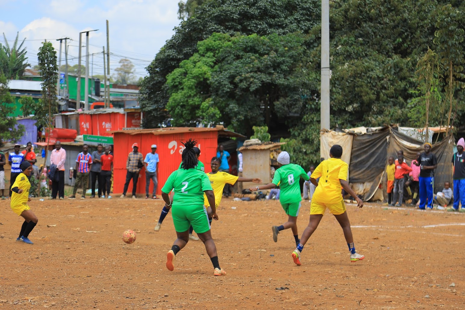 Young Mothers FC in action — they defeated Lucky Stars FC 10–4 in the final